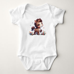 Body Para Bebé Bello pony bebé Kawaii con flores