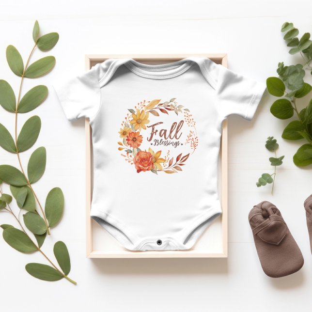 Body Para Bebé Bendiciones de otoño, camiseta de bebé de otoño, D (Subido por el creador)