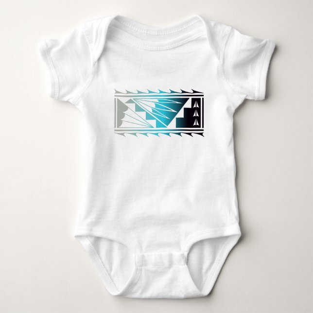 Body Para Bebé Bendiciones Hermosas - Gris/verde agua/Negro - (Anverso)