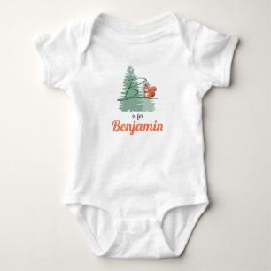 Body Para Bebé Benjamin Nombre Revelar Letra Woodland Boy Squirre