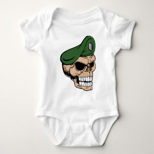 Body Para Bebé Beret verde cráneo