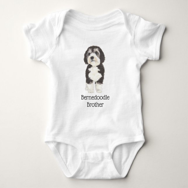 Body Para Bebé Bernedoodle personalizado (Anverso)