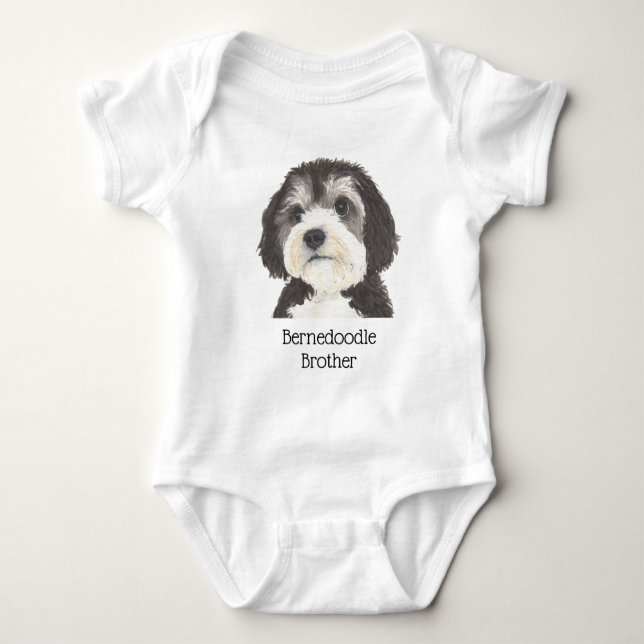 Body Para Bebé Bernedoodle personalizado (Anverso)
