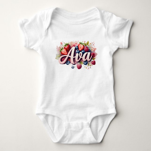 Body Para Bebé Berry Floral Design (Anverso)