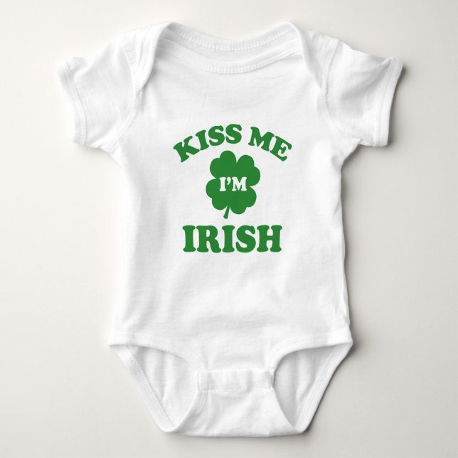 Body Para Bebé Bésame soy irlandés (Anverso)
