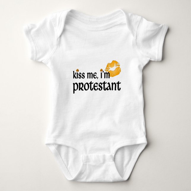 Body Para Bebé Béseme que soy protestante (Anverso)