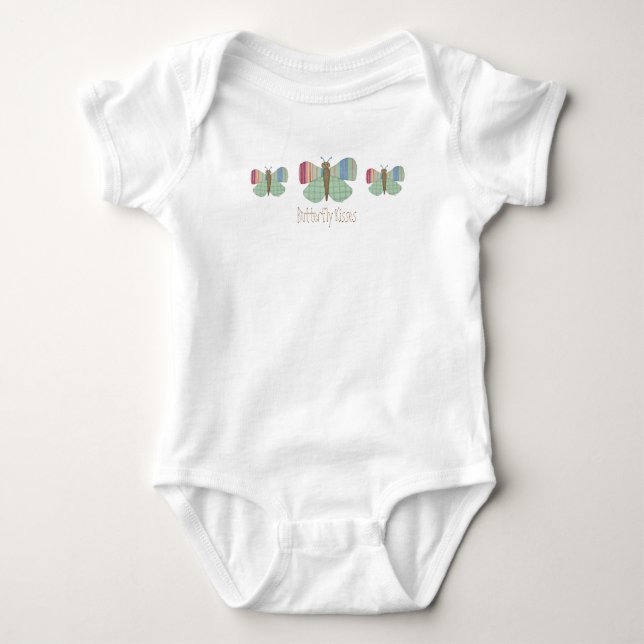 Body Para Bebé Besos de ropa de bebé y mariposa (Anverso)