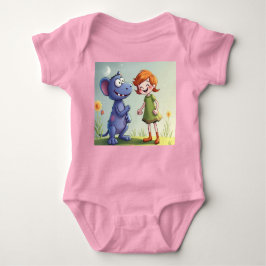 Body Para Bebé Beste Freunde Ein Mädchen und ihr lustiger Monster