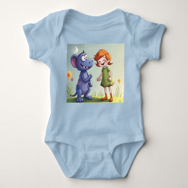 Body Para Bebé Beste Freunde Ein Mädchen und ihr lustiger Monster (Anverso)