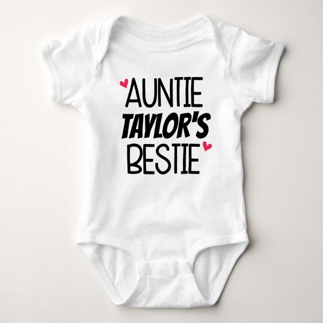 Body Para Bebé Bestie Baby Outfit Bodysuit de tía personalizada (Anverso)