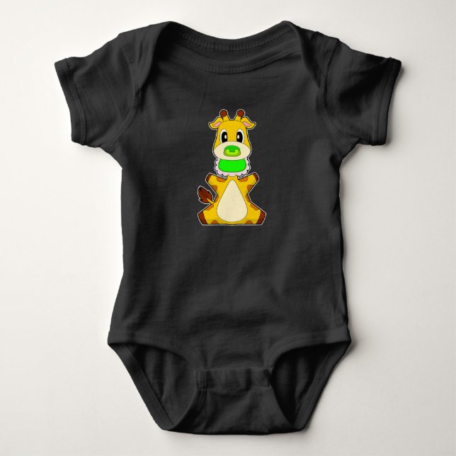 Body Para Bebé Bib de chupete de bebé jirafa (Anverso)