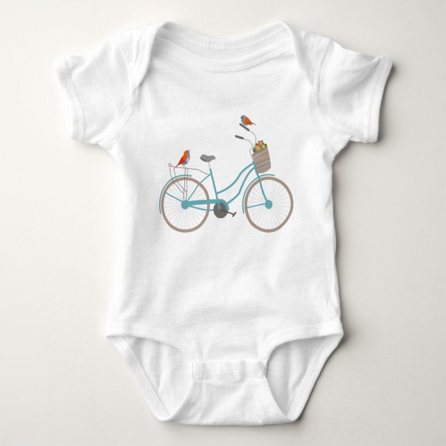 Body Para Bebé Bicicleta con pájaros (Anverso)
