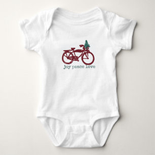 Body Para Bebé Bicicleta de época y diseño de árboles de Navidad