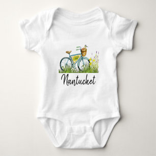 Body Para Bebé Bicicleta del vintage de Nantucket en el campo de