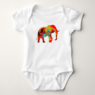 Body Para Bebé Bienestar Animal - Silueta de Elefante Fractal 1