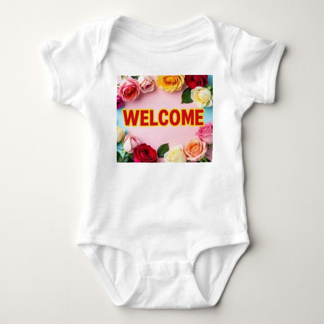 Body Para Bebé Bienvenido y gracias en (Anverso)