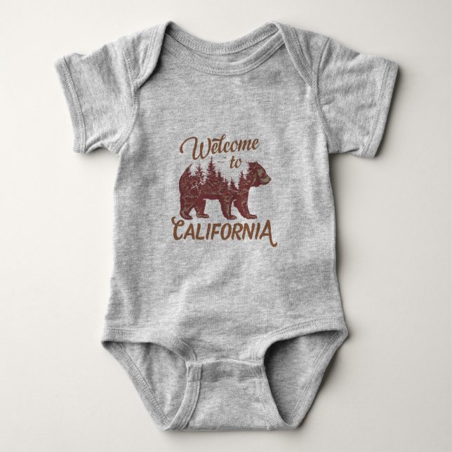 Body Para Bebé Bienvenidos a California Bear (Anverso)