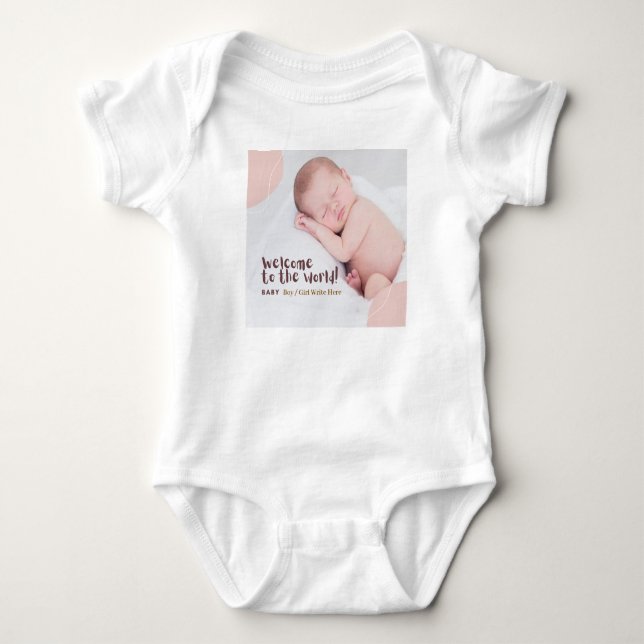 Body Para Bebé Bienvenidos al Personalizado Mundial del Bebé (Anverso)