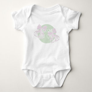 Body Para Bebé Bienvenidos pequeños-Dobles lazos y Onesies verde