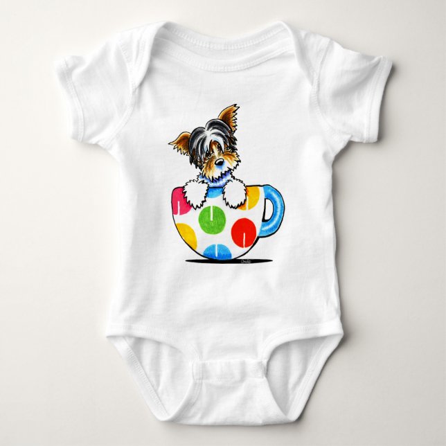 Body Para Bebé Biewer Yorkie Polka Dot Cup (Anverso)