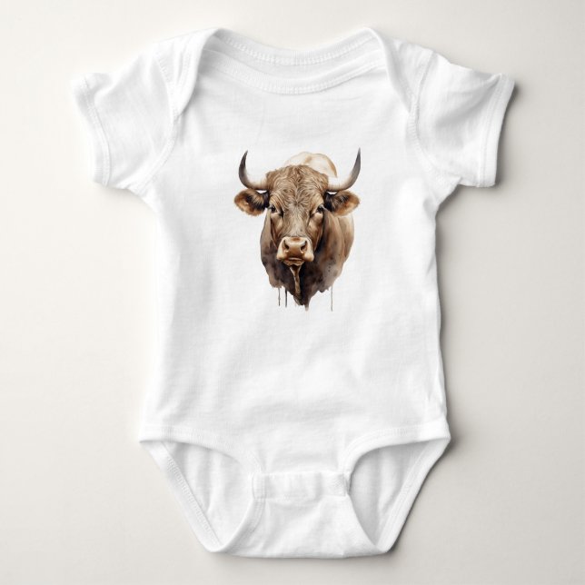 Body Para Bebé Big Bad Cow Bull Head (Anverso)