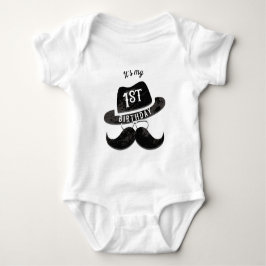 Body Para Bebé Bigote de Hipster Sombrero Gafas Cumpleaños 1 1er