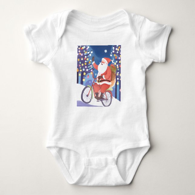 Body Para Bebé Biker santa claus (Anverso)