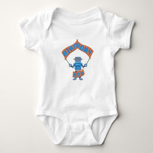 Body Para Bebé Birthday Boy Robot (Anverso)