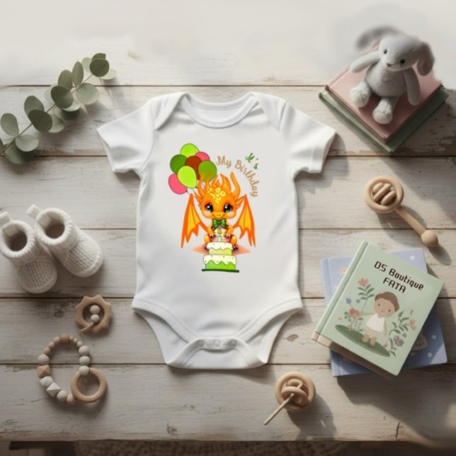 Body Para Bebé Birthday dragon (Subido por el creador)