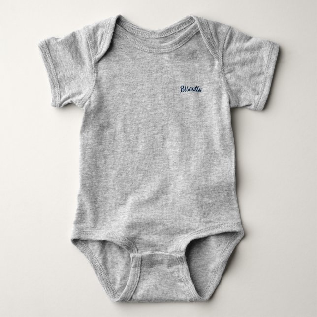 Body Para Bebé Biscotto / Pequeño Biscuit Baby Bodysuit Gris (Anverso)