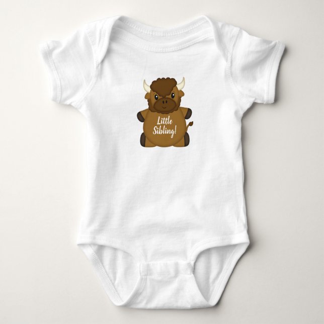 Body Para Bebé Bison Buffalo Baby Shower Green (Anverso)