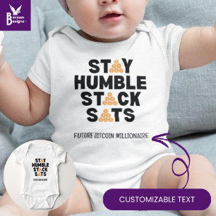 Body Para Bebé Bitcoin MANTÉN LA HUMILDAD ACUMULA SATS Cripto