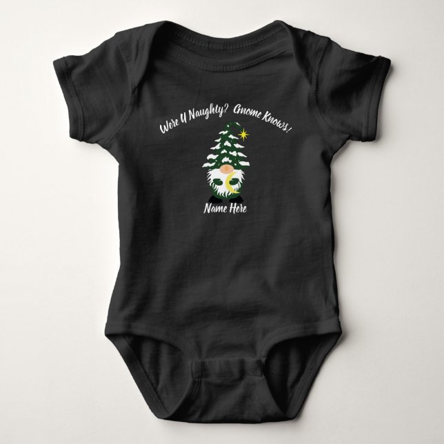 Body Para Bebé Black Baby Bodysuit Gnome Knows  (Anverso)