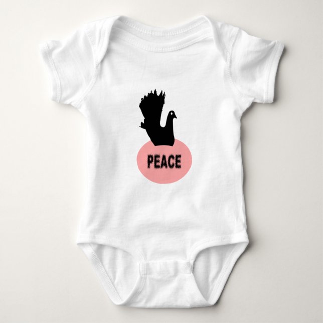 Body Para Bebé Black Dove Peace Organic Baby Creeper (Anverso)