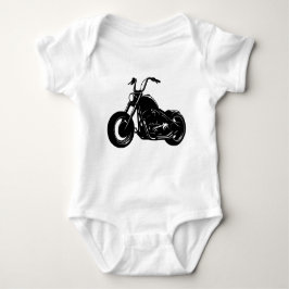 Body Para Bebé Black White Classic Cruiser Motorcycle Vector Art