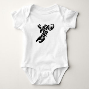 Body Para Bebé Black White Pop Art Motocross Motoryle Sport