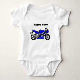 Body Para Bebé Blanco personalizado de la motocicleta azul