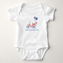 Body Para Bebé Blanco Rojo y Azul 4 de julio Bicicleta caprichosa