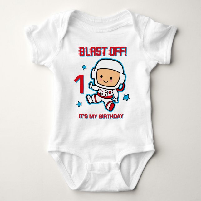 Body Para Bebé Blast Off 1Birday Infant Creeper (Anverso)