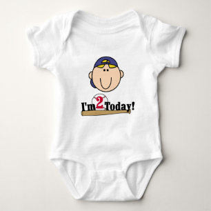 Body Para Bebé Blond Boy Baseball 2º Aniversario de la camiseta