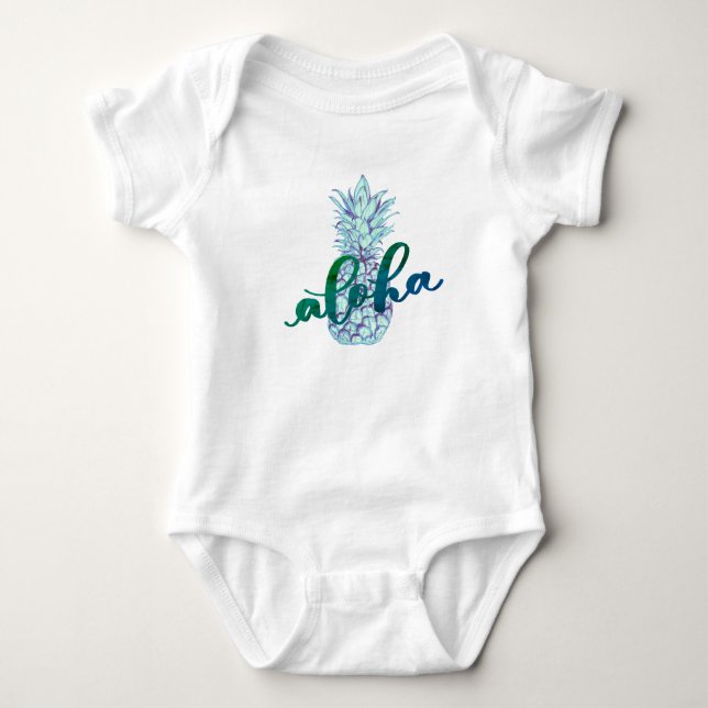 Body Para Bebé Blue Aloha Piña Baby (Anverso)