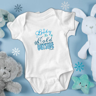 Body Para Bebé Blue Baby Está Frío Afuera Copo de Nieve de Invier