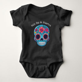 Body Para Bebé 🌹 Blue Baby Sugar Skull 🌹 personalizado texto