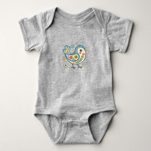 Body Para Bebé Blue Bird Floral Baby Bodysuit (Anverso)