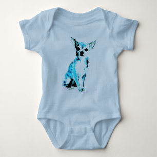 Body Para Bebé Blue Chihuahua Cute Baby Bodysuit