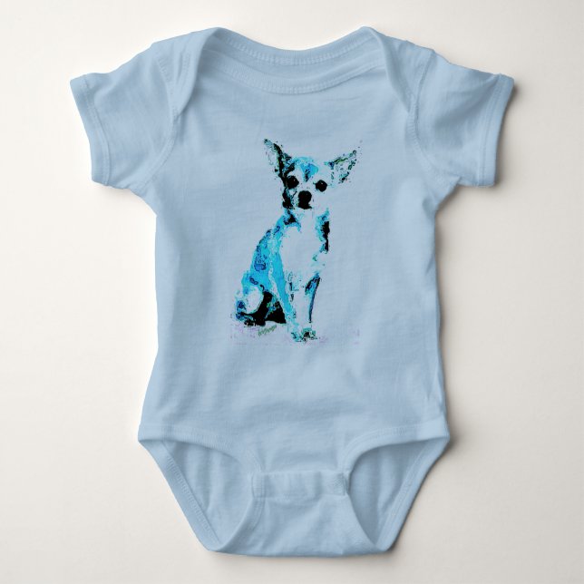 Body Para Bebé Blue Chihuahua Cute Baby Bodysuit (Anverso)