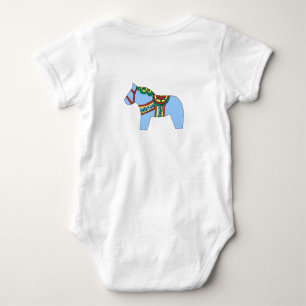 Body Para Bebé Blue Dala Horse Baby Bodysuit