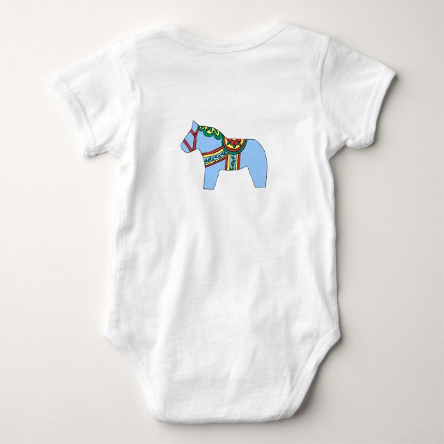 Body Para Bebé Blue Dala Horse Baby Bodysuit (Reverso)