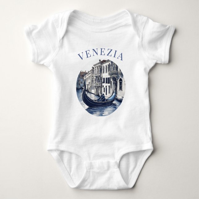 Body Para Bebé Blue Delft Blue Venice Gondola (Anverso)