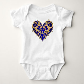 Body Para Bebé Blue Filigree Heart Creeper